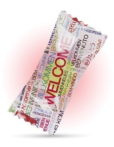 Welcome-Bonbons in verschiedenen Farben