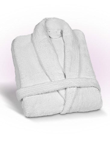 Bademantel mit amerikanischem Strickmuster in weiß 450g