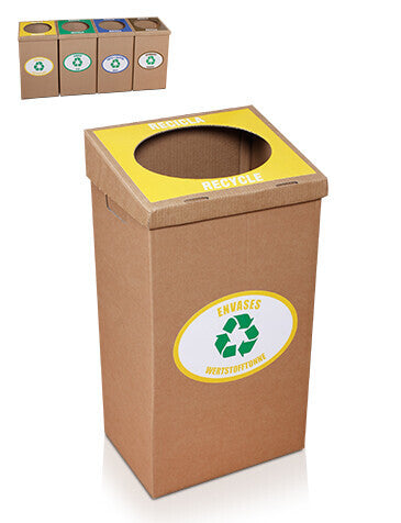 Recycling Mülleimer aus Pappe für Wertstoffe