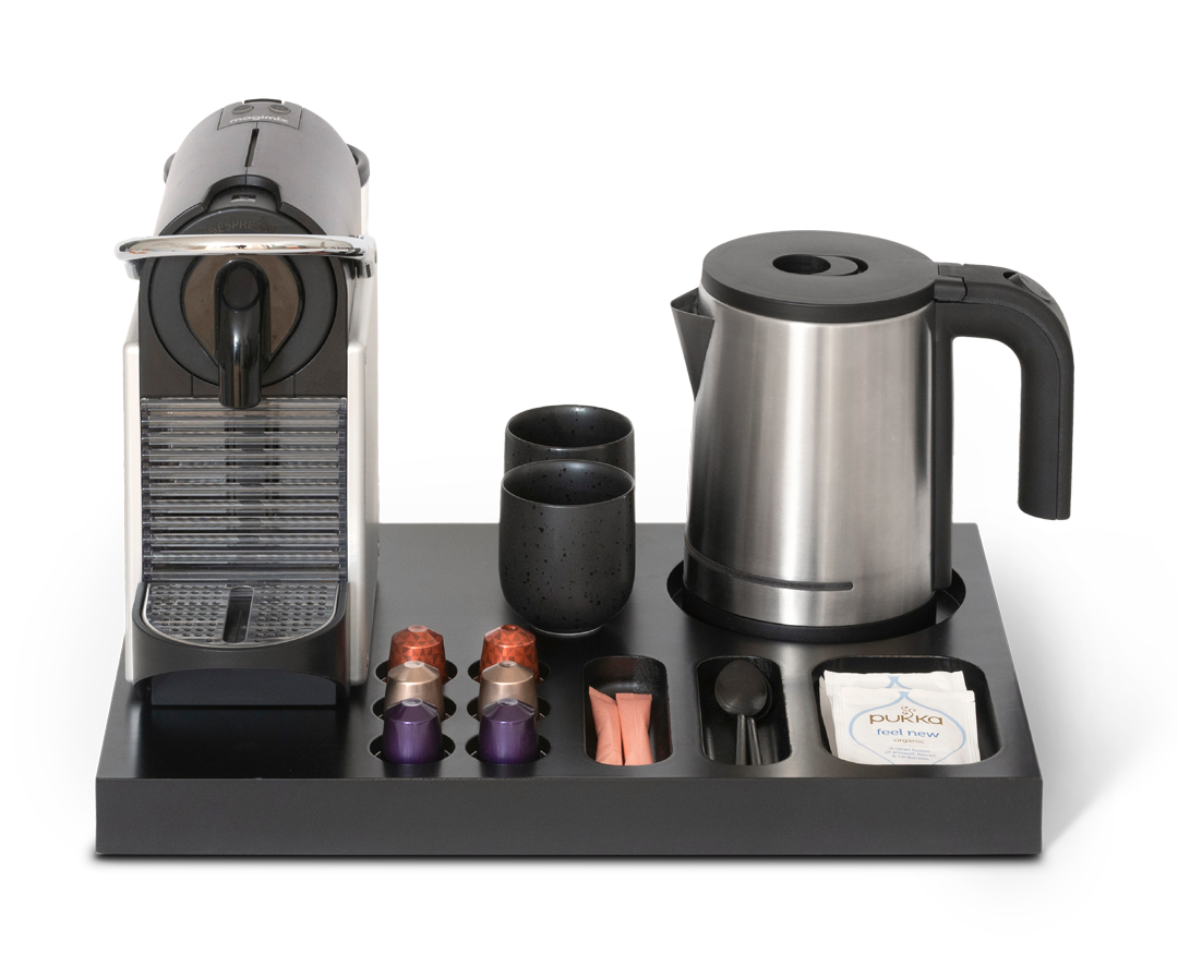 Xanthic Willkommenstablett Kaffee & Tee | Schwarz