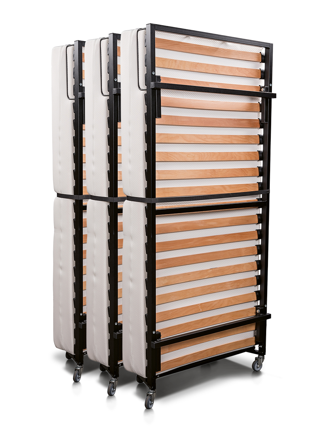 Jade-Klappbett aufrecht verstaubar mit Matratze | Schwarz