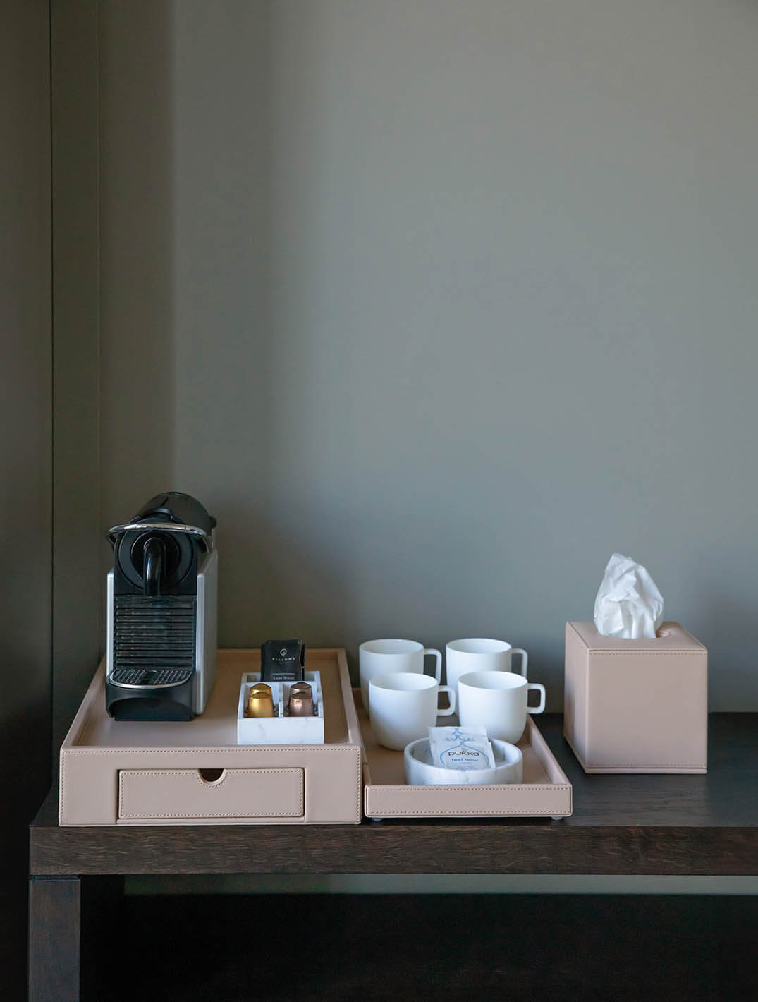 Premium Willkommenstablett inkl. Mehrzweckschublade | Natürlich