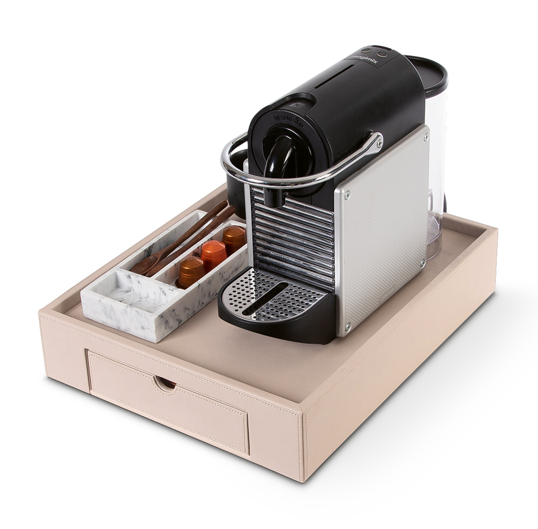 Premium Willkommenstablett inkl. Mehrzweckschublade | Natürlich