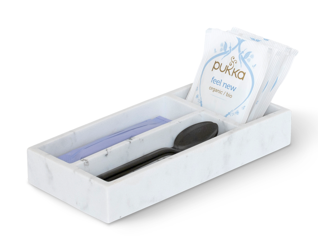 Amenity Tablett weißer Marmor