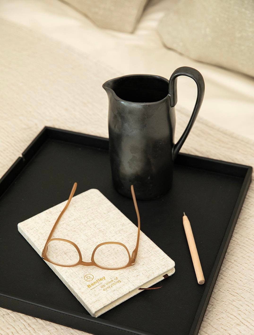 Willkommenstablett quadratisch 38x38cm| Schwarz