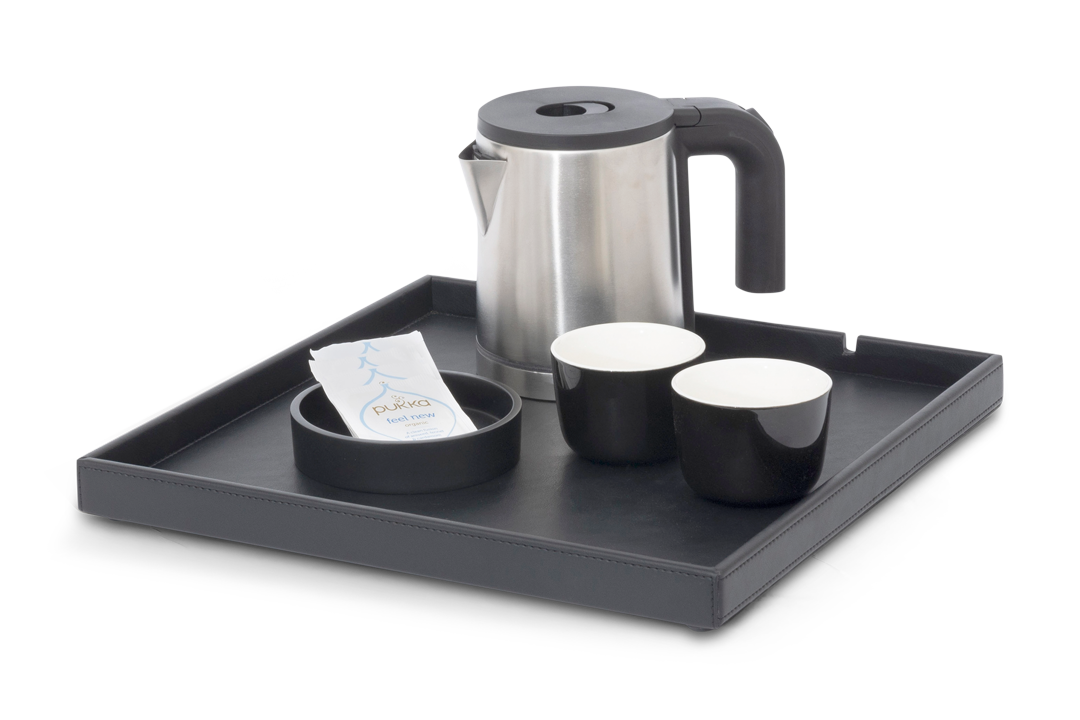 Willkommenstablett quadratisch 38x38cm| Schwarz