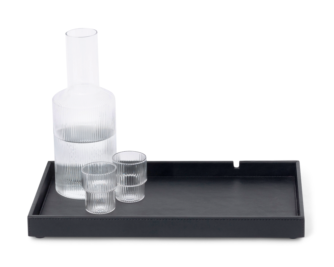 Willkommenstablett rechteckig 21x38,5cm | Schwarz