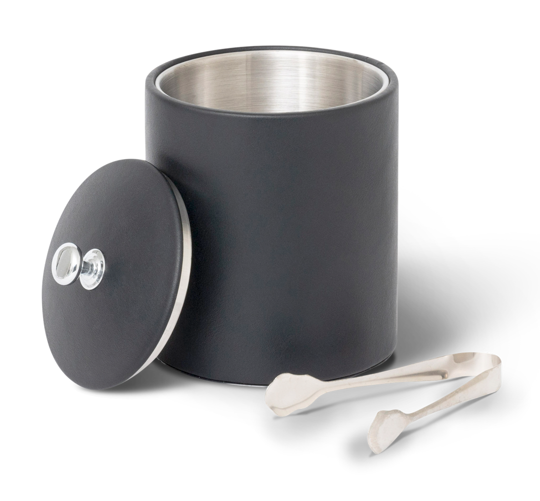 Eiswürfelbehälter inkl. Zange – Eiskübel Schwarz