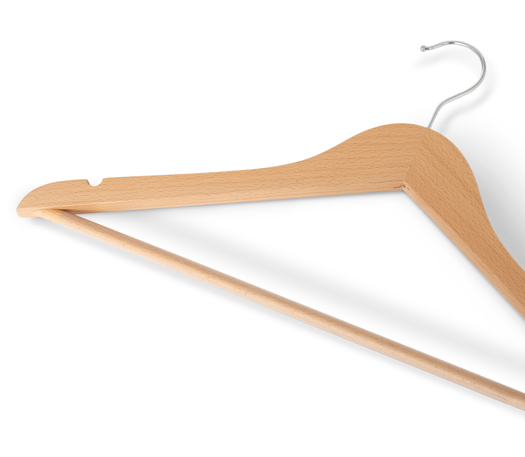Kleiderbügel mit Haken und Stange | Natur