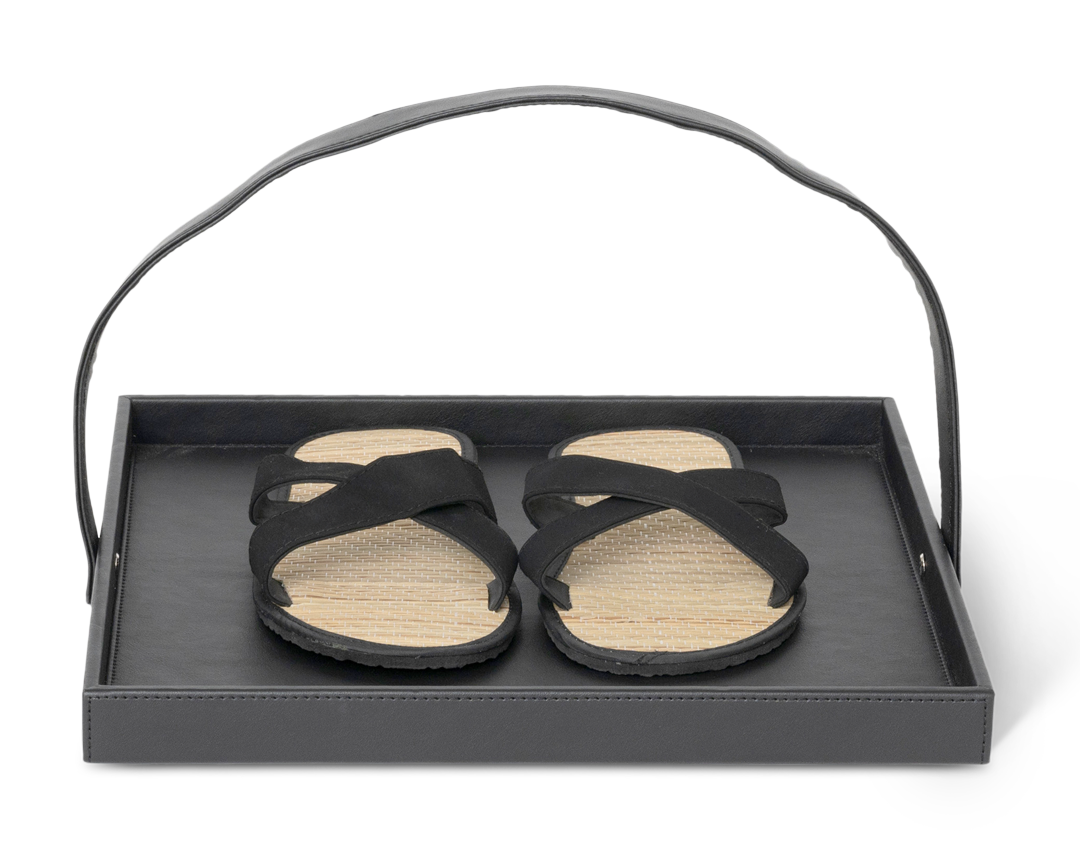 Hotel-Tablett für Hausschuhe | Schwarz