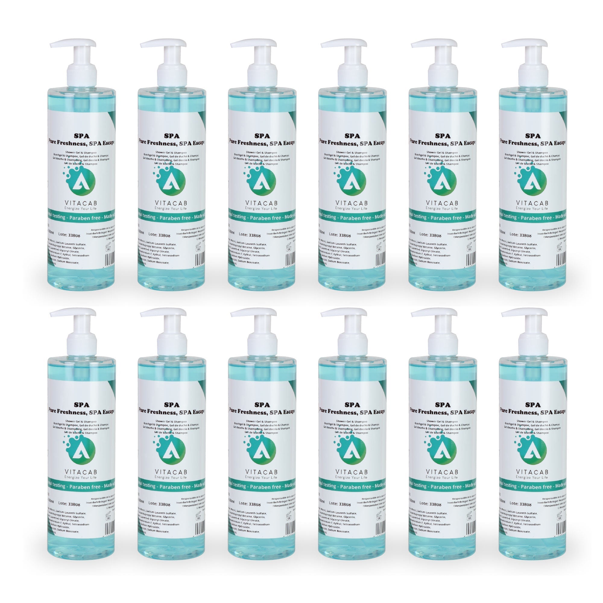 Vitacab - Shampoo/ Duschgel 2in1 SPA 500ml Seifenspender | 12 Stück