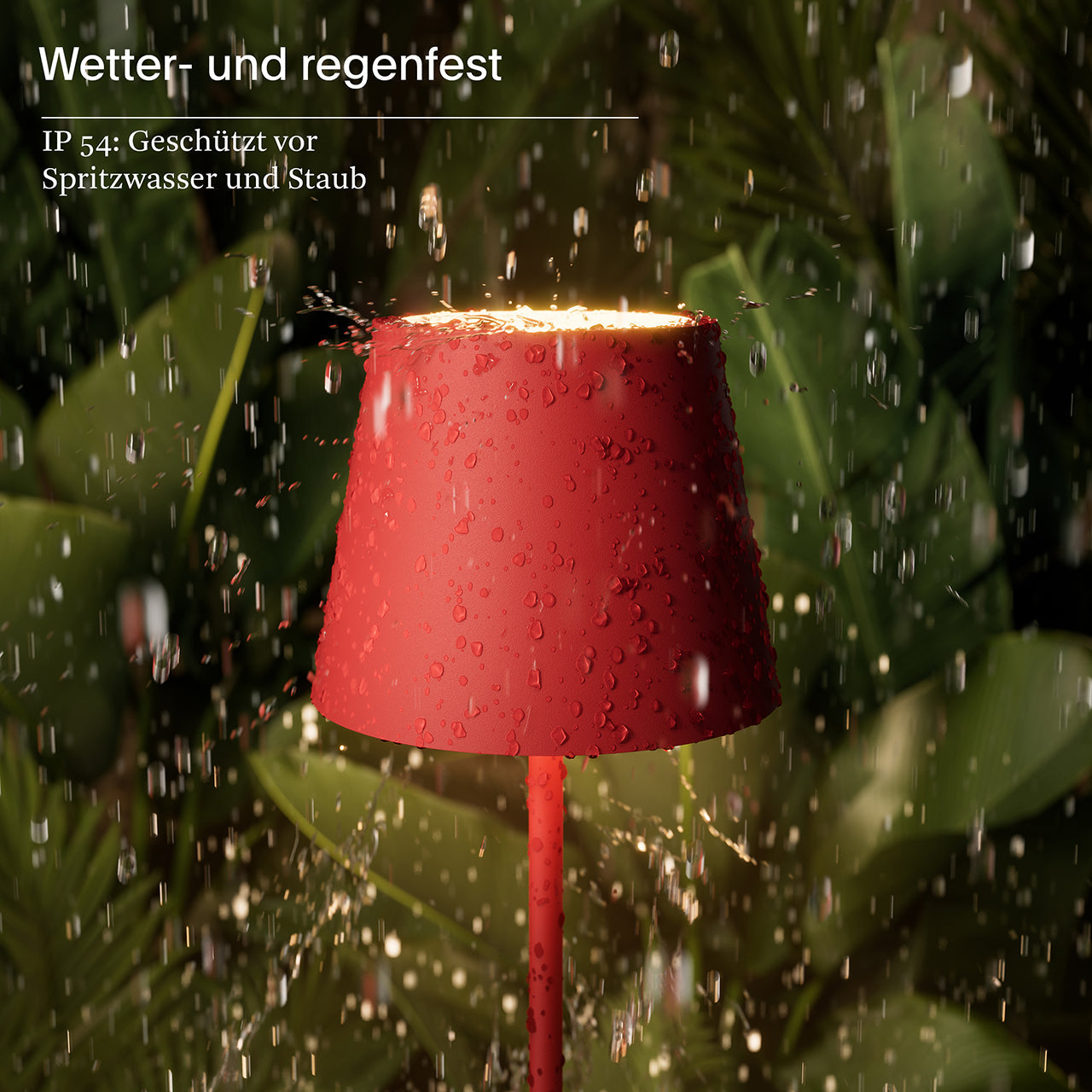 Akku-Tischleuchte Nuindie USB-C 380mm feuerrot