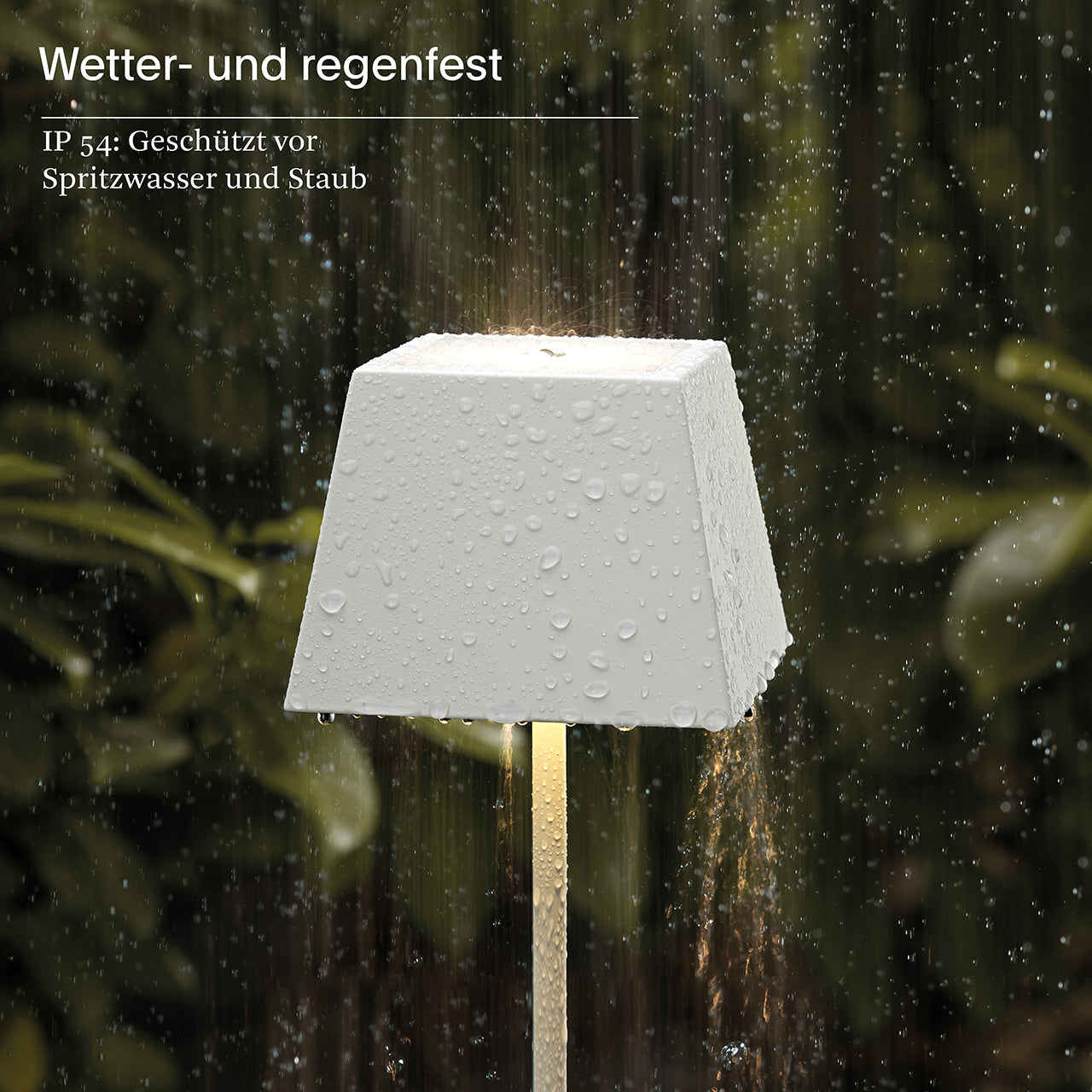 Akku-Tischleuchte Nuindie 370mm schneeweiß eckig