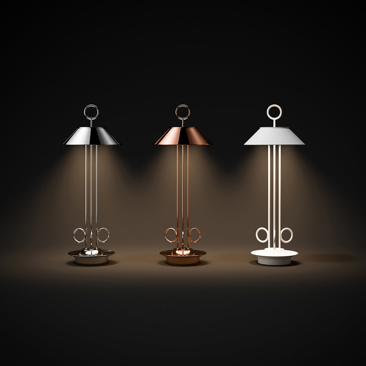 Akku-Tischleuchte Nudiderot 425mm schneeweiß