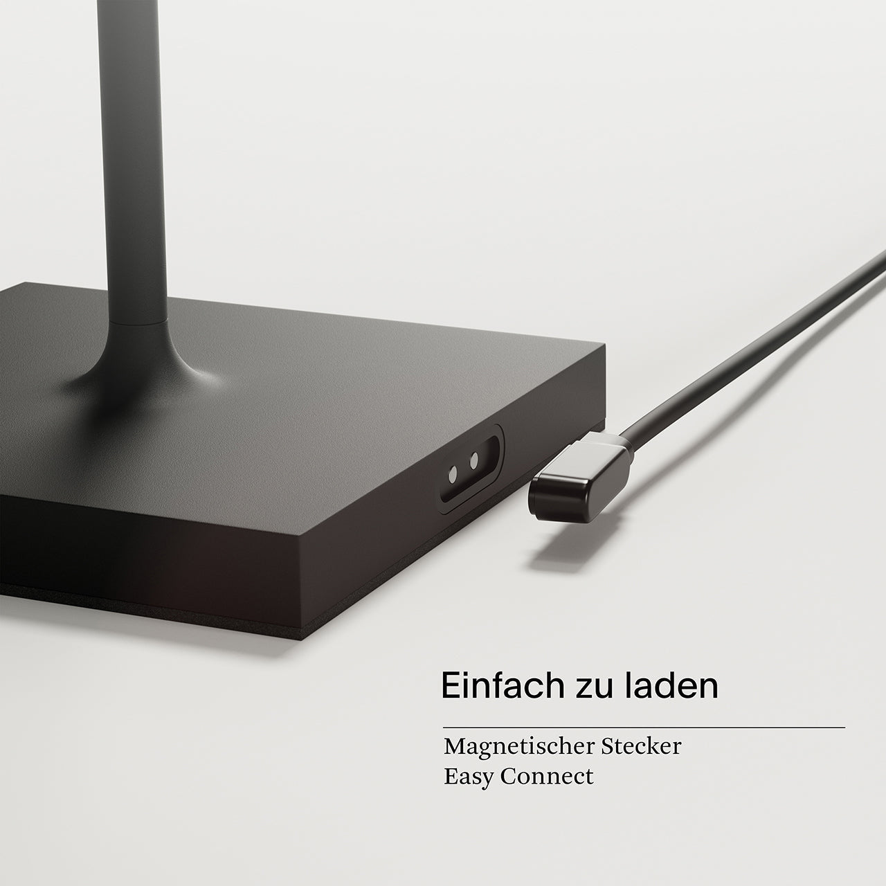 Akku-Tischleuchte Nuindie 370mm nachtschwarz eckig