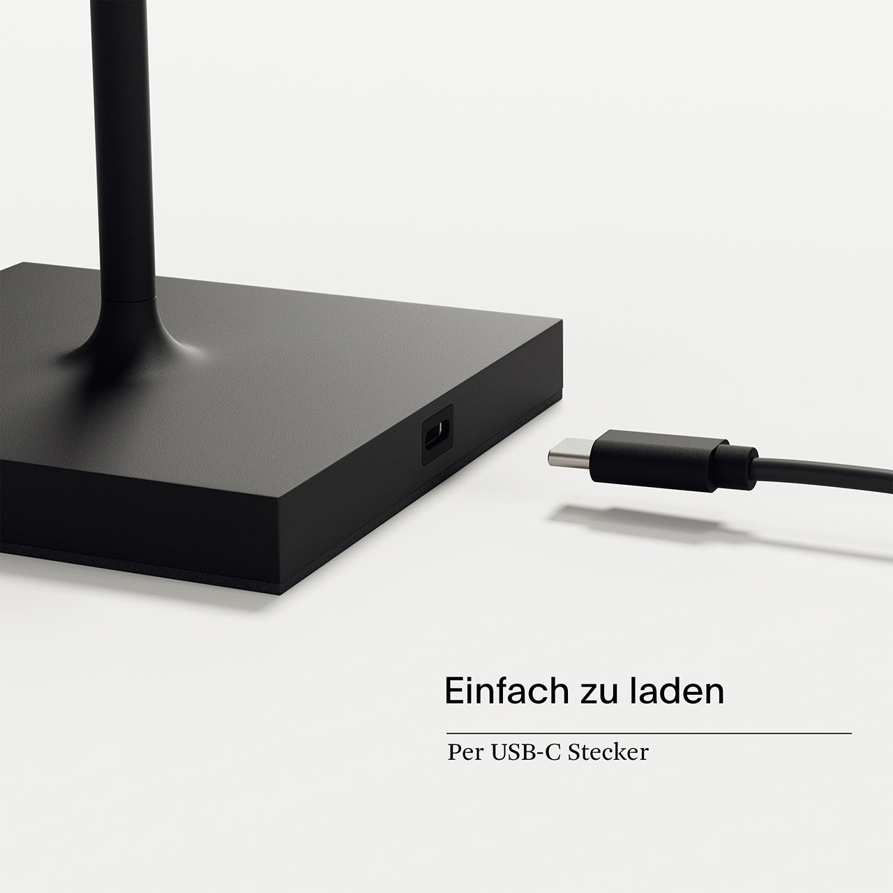 Akku-Tischleuchte Nuindie USB-C 380mm nachtschwarz