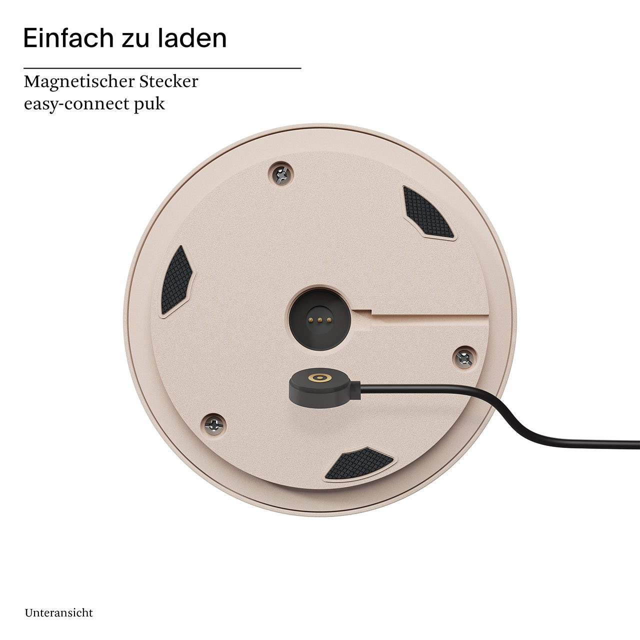 Akku-Glasleuchte Numotion 265mm beige