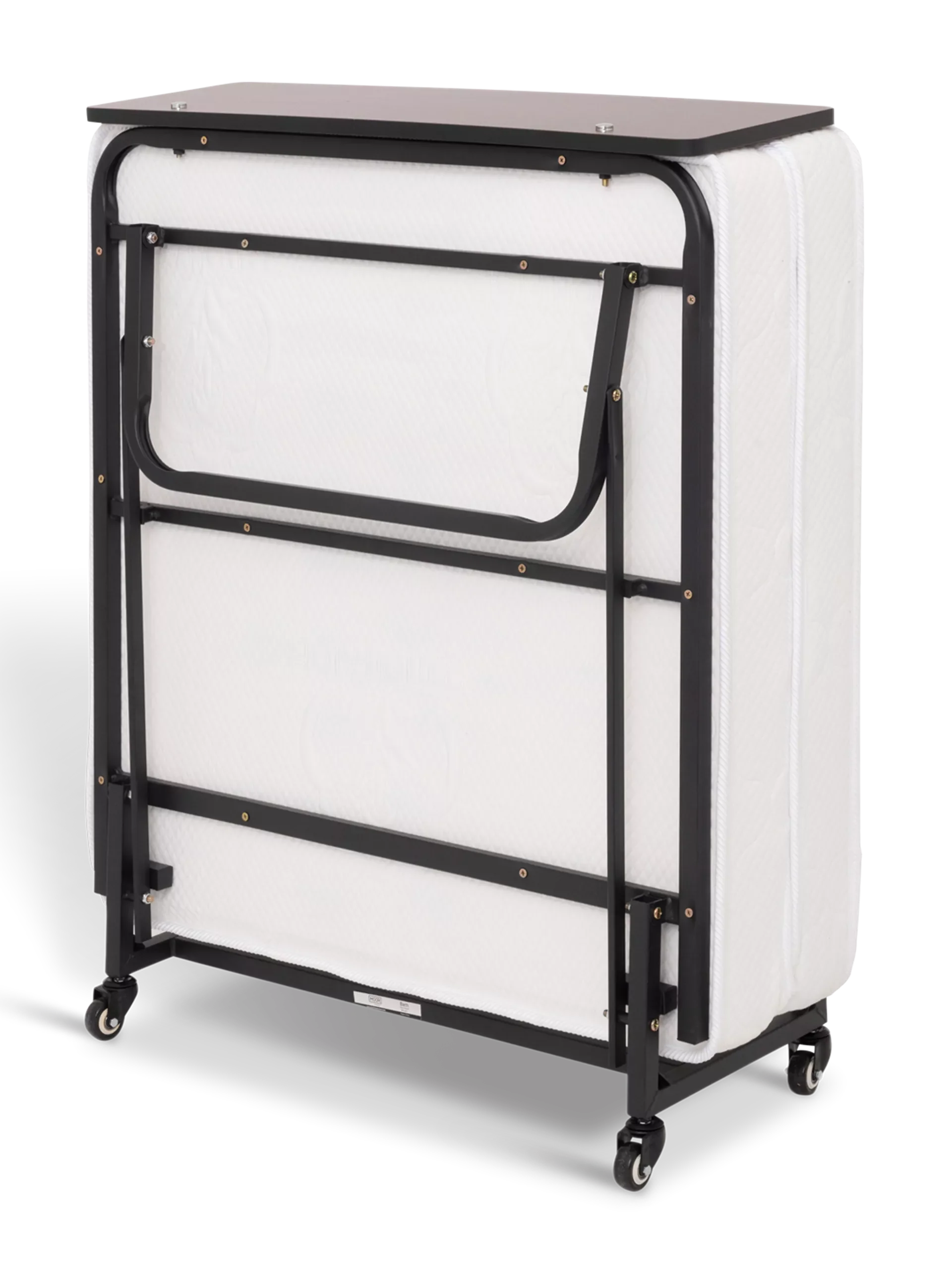 Klappbett mit Matratze 190x95cm Schwarz-Weiß | Rollbar