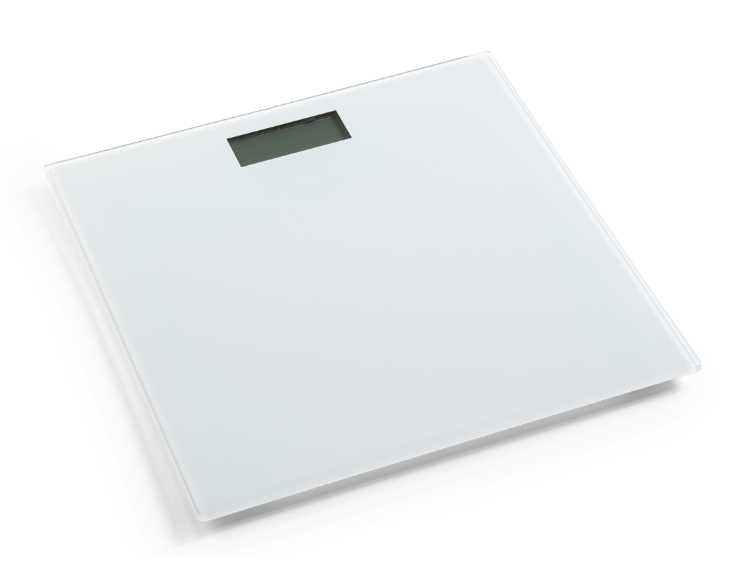 Personenwaage digital mit Glas & LCD-Display | Weiß