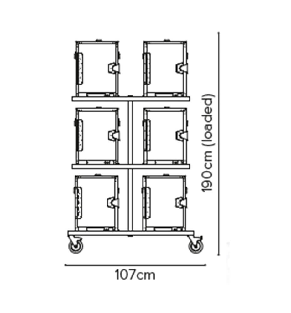 Aufbewahrungswagen für Speisenwärmerboxen