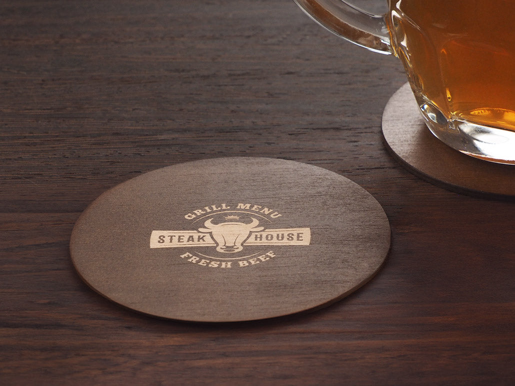 Glasuntersetzer aus Holz