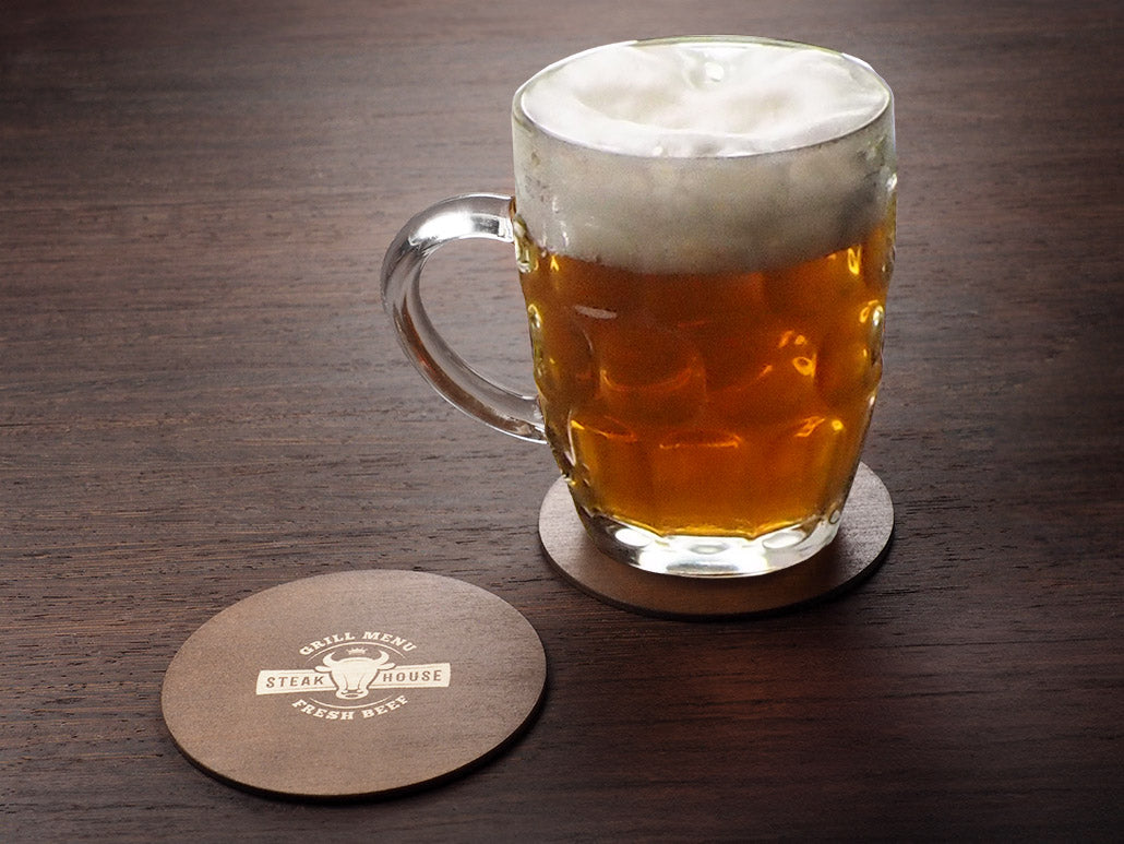 Glasuntersetzer aus Holz