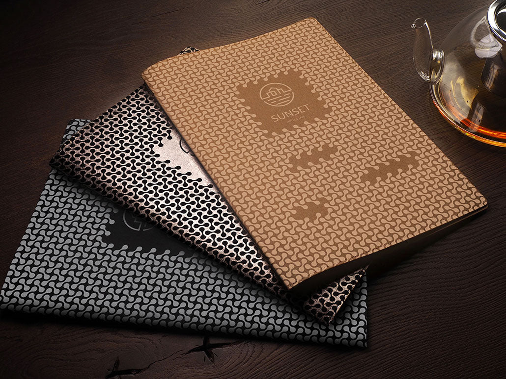 Menükarte mit Knoten-Optik