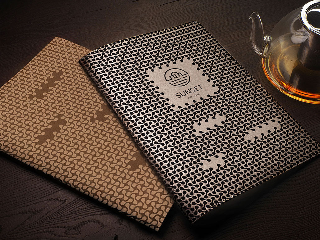 Menükarte mit Knoten-Optik