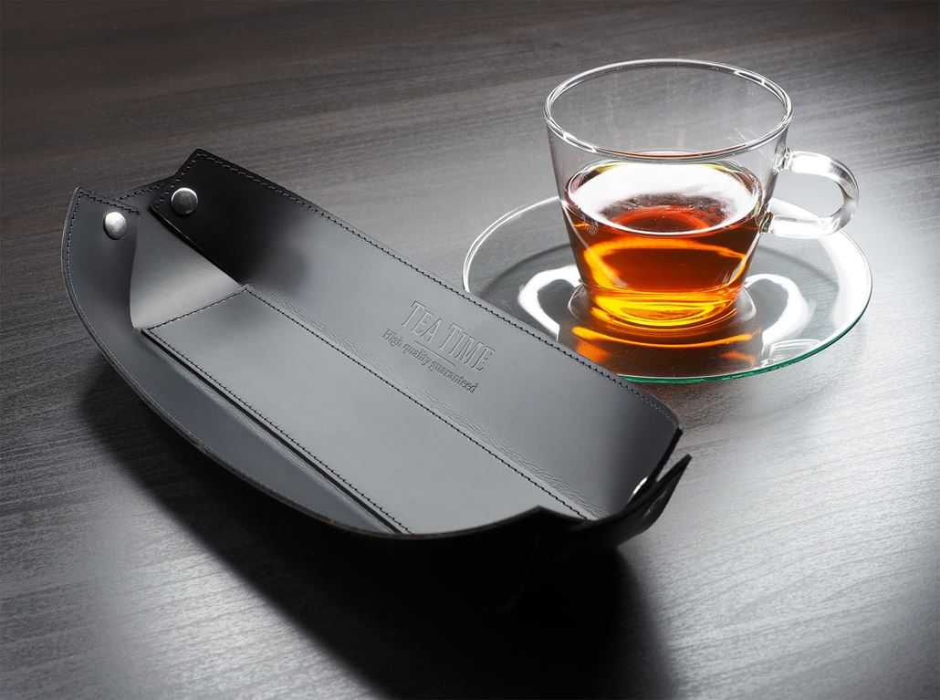 Leder-Schale für Besteck