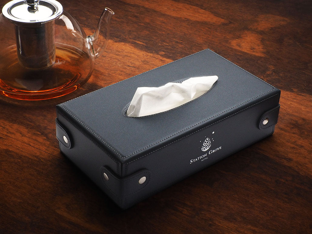 Taschentuchbox anthrazit mit Nieten