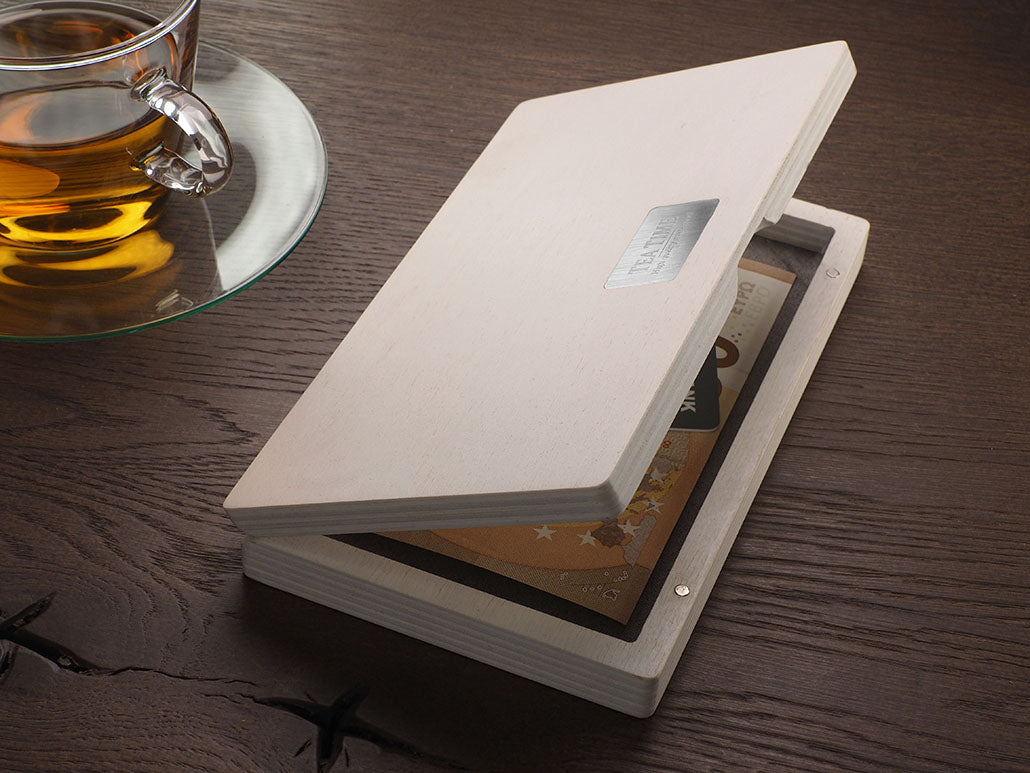 Geldscheinkasten aus Holz