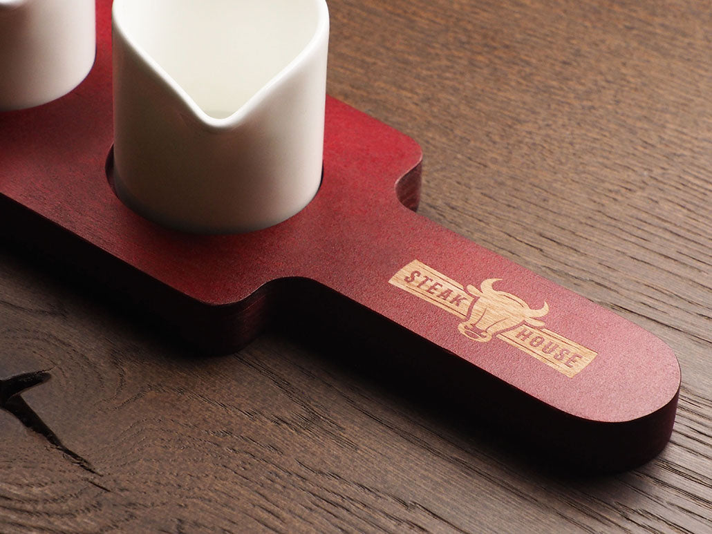 Hölzernes 3-Schuss-Servierbrett