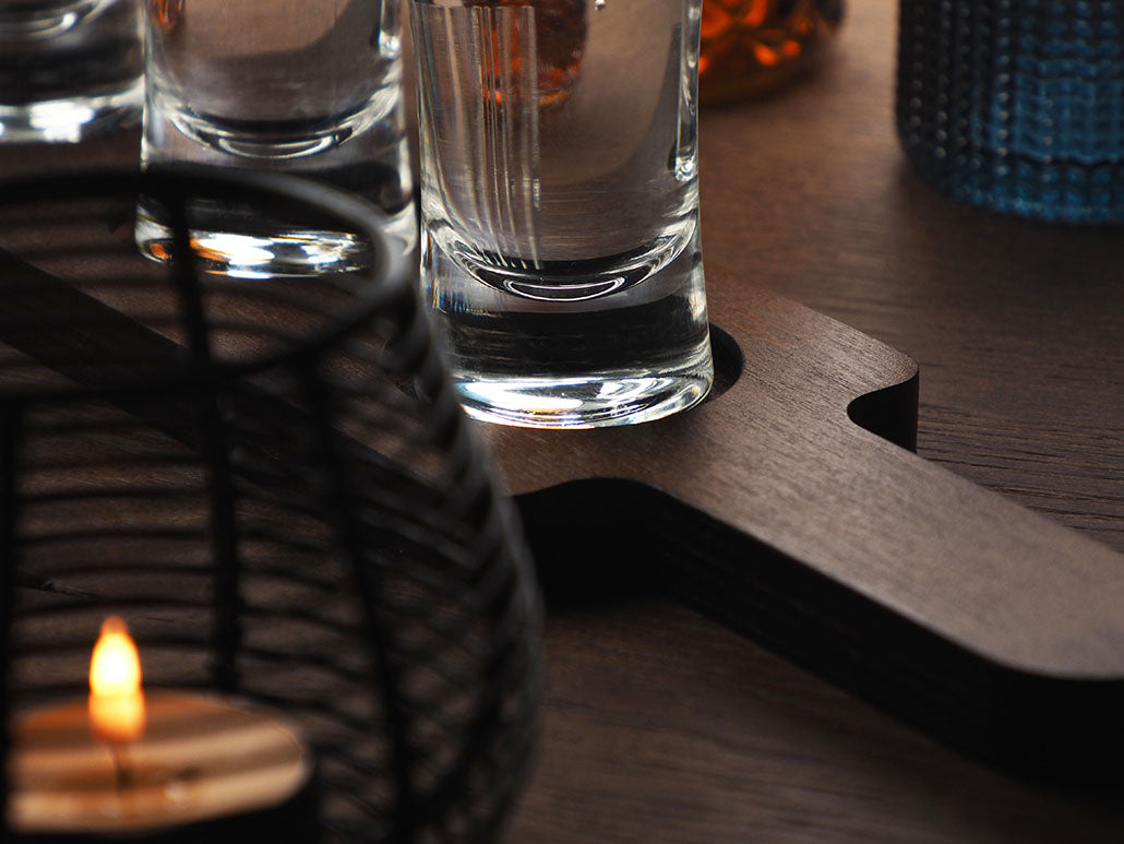 Hölzernes 3-Schuss-Servierbrett