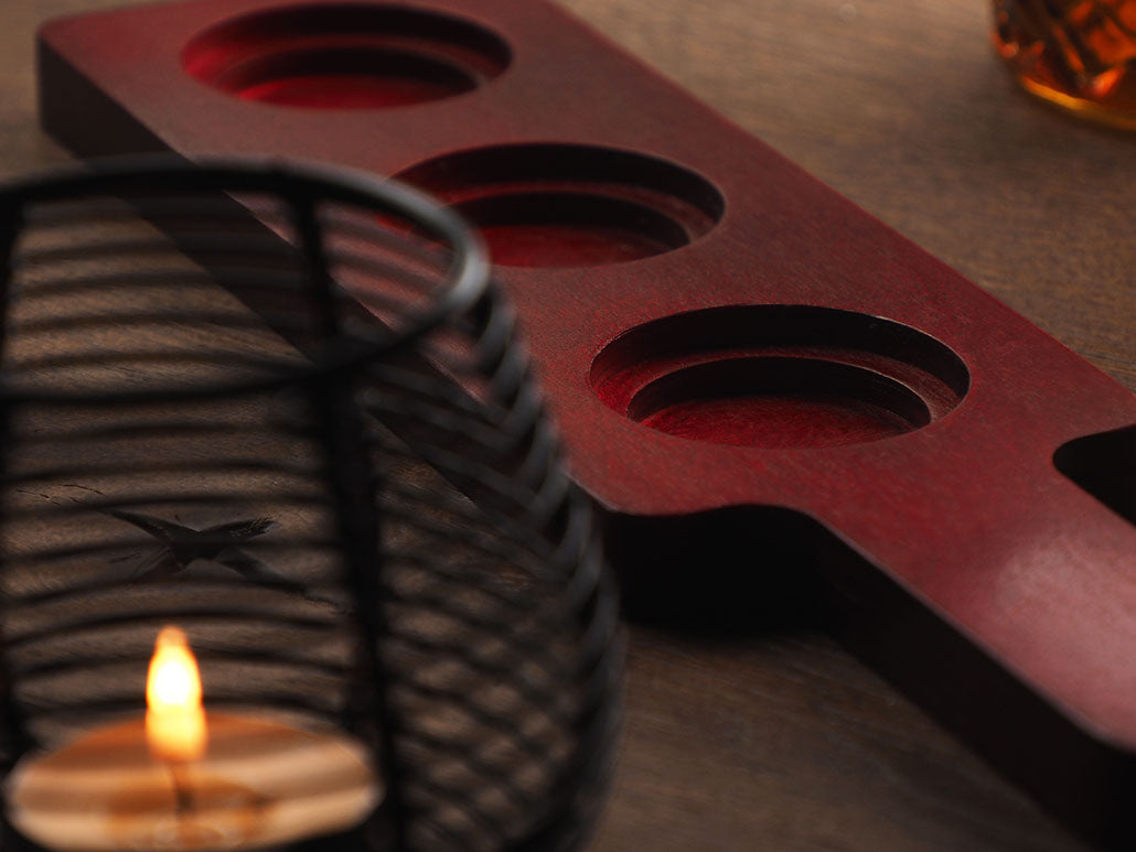 Hölzernes 3-Schuss-Servierbrett