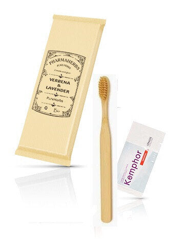 Bambus-Dentalset mit Bio-Zahnbürste mit weichen Borsten + Zahnpasta Sachet - 300 Stück