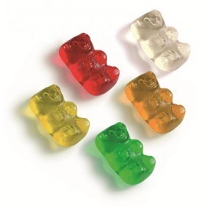 4 Gummibärchen eingetütet