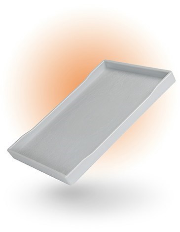 Weißes Tablett