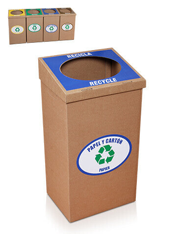 Recycling Mülleimer aus Pappe für Pappe und Papier