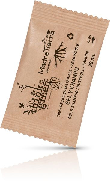 Sachet mit Duschgel & Shampoo Think Green 20ml