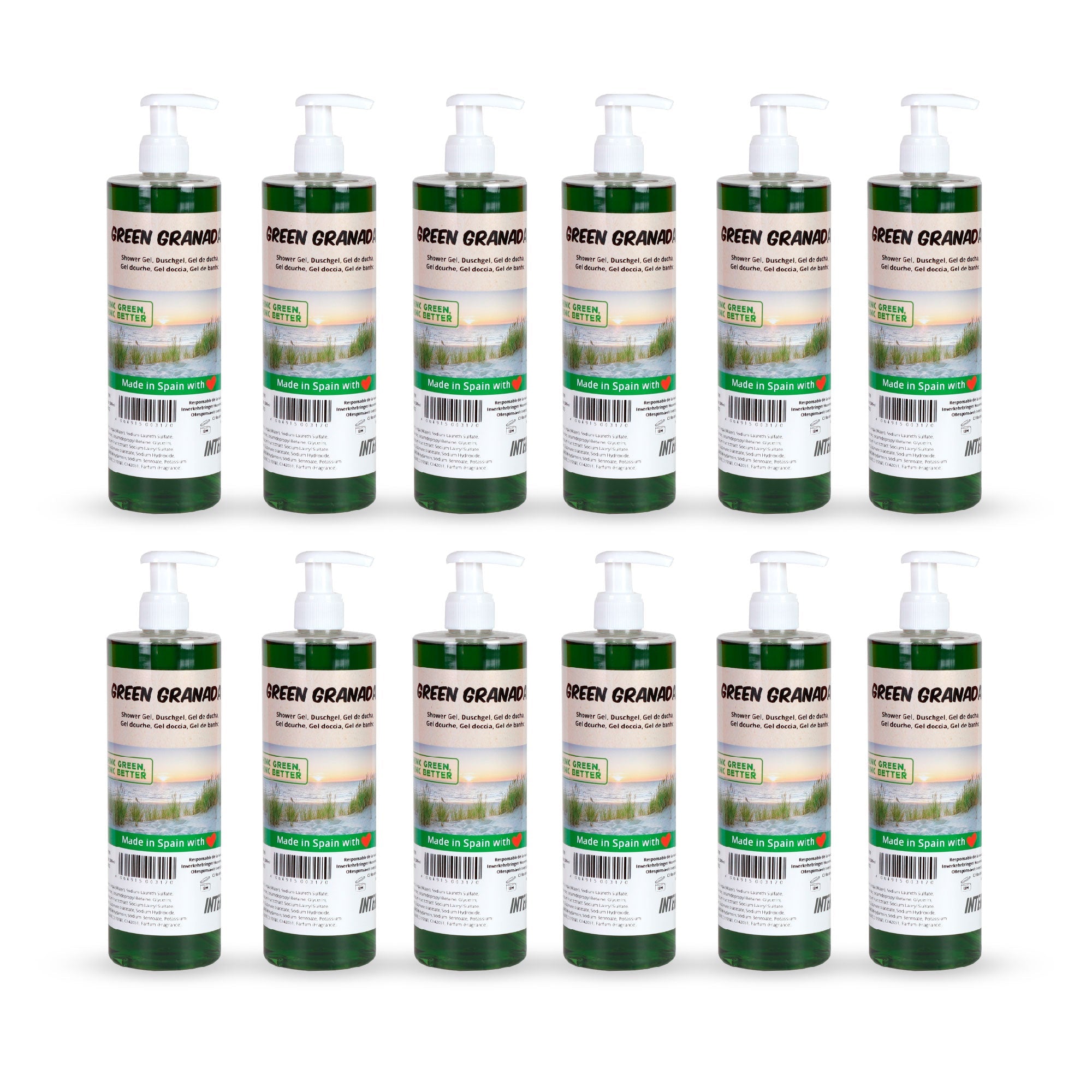 Intercabo - Granatapfel Duschgel 500ml Seifenspender | 12 Stück