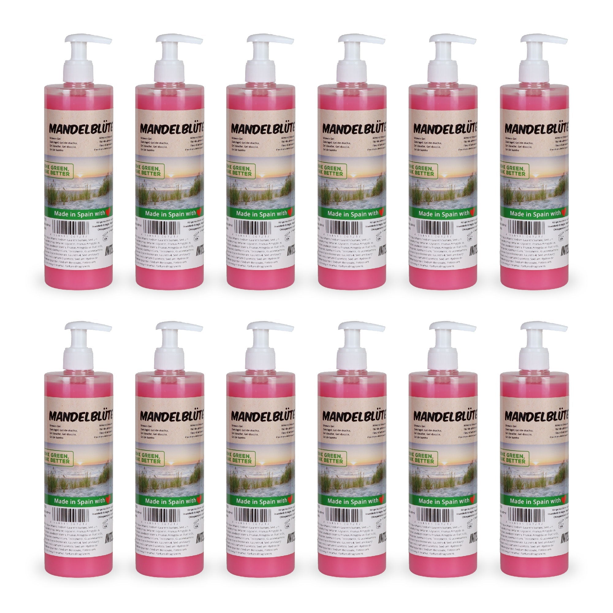 Intercabo - Duschgel Mandelblüte Seifenspender 500ml | 12 Stück