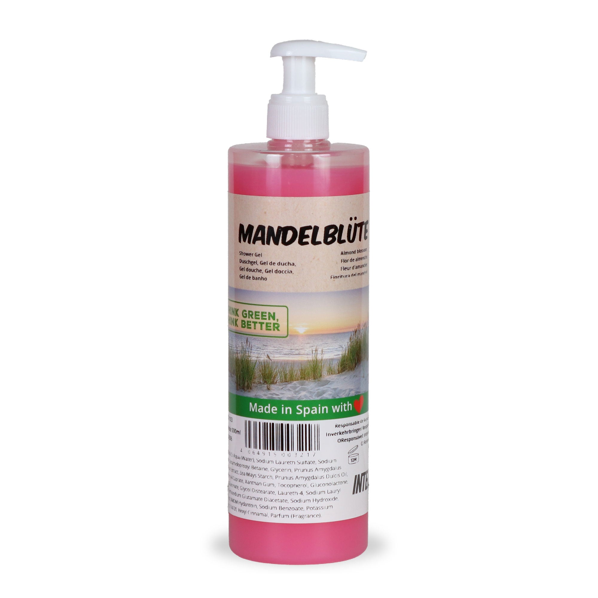 Intercabo - Duschgel Mandelblüte Seifenspender 500ml | 12 Stück