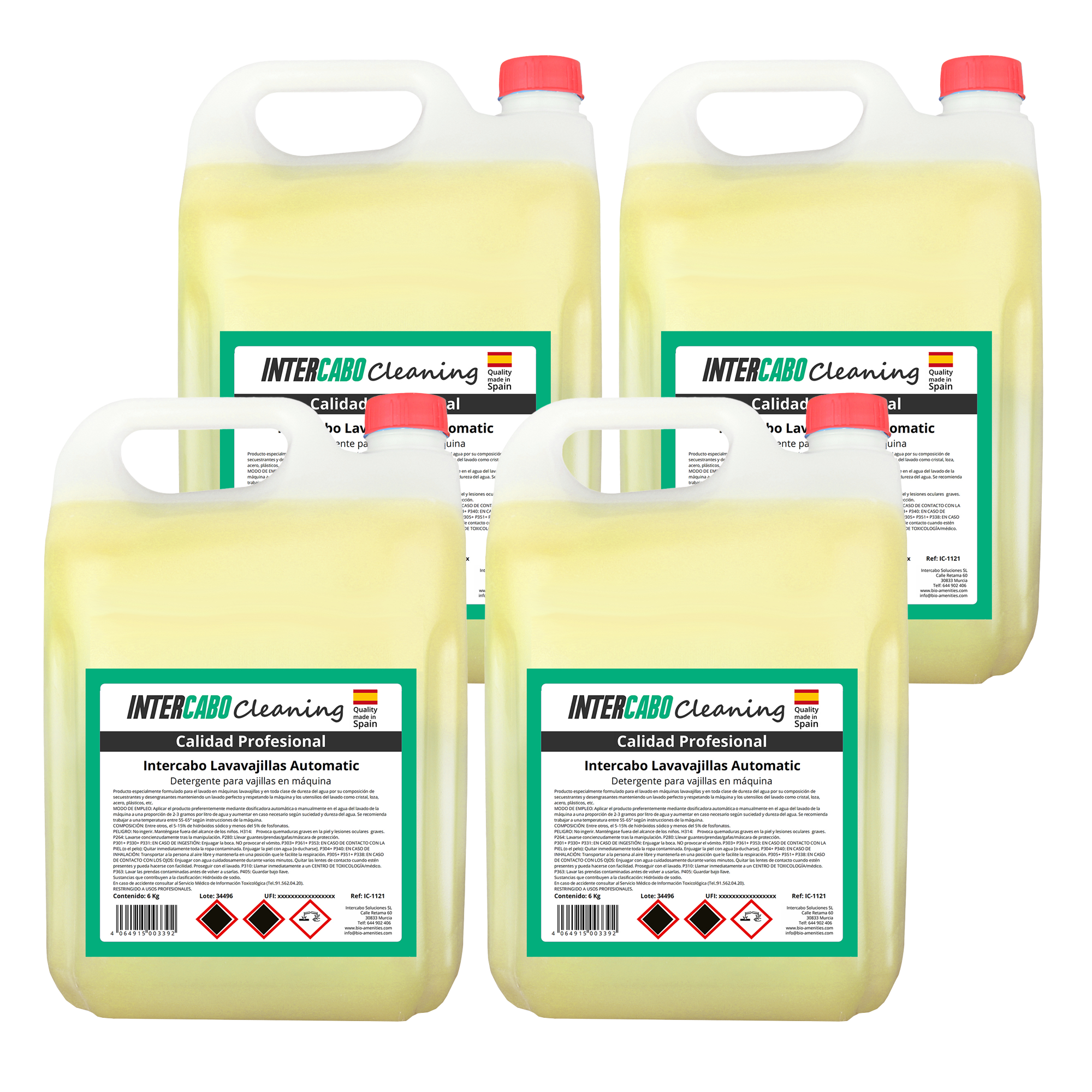 4 x 5L Geschirrspülmittel für Maschinen Intercabo, Gesamt 20 Liter