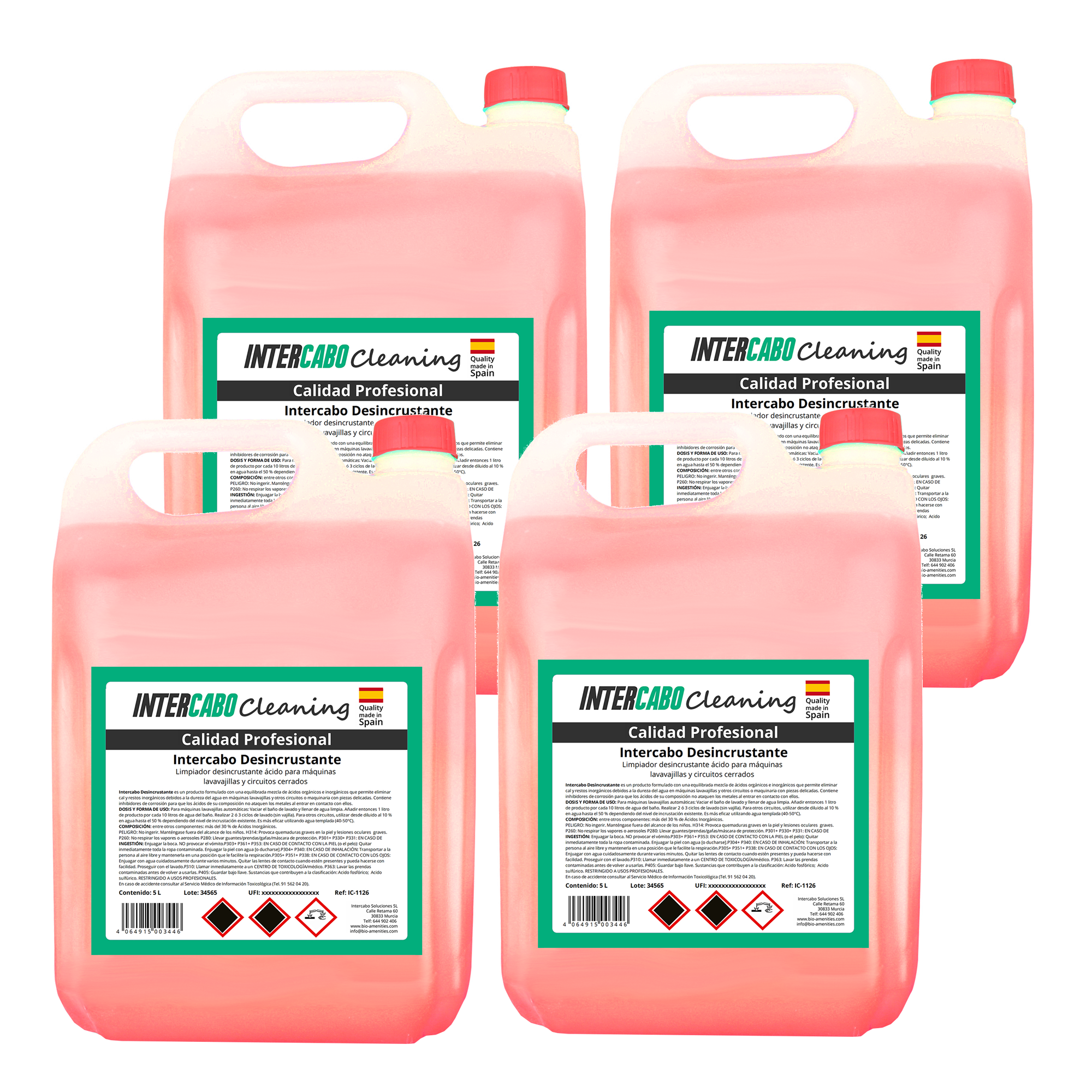 4 x 5L Entkalker für Geschirrspüler Intercabo, 20 Liter