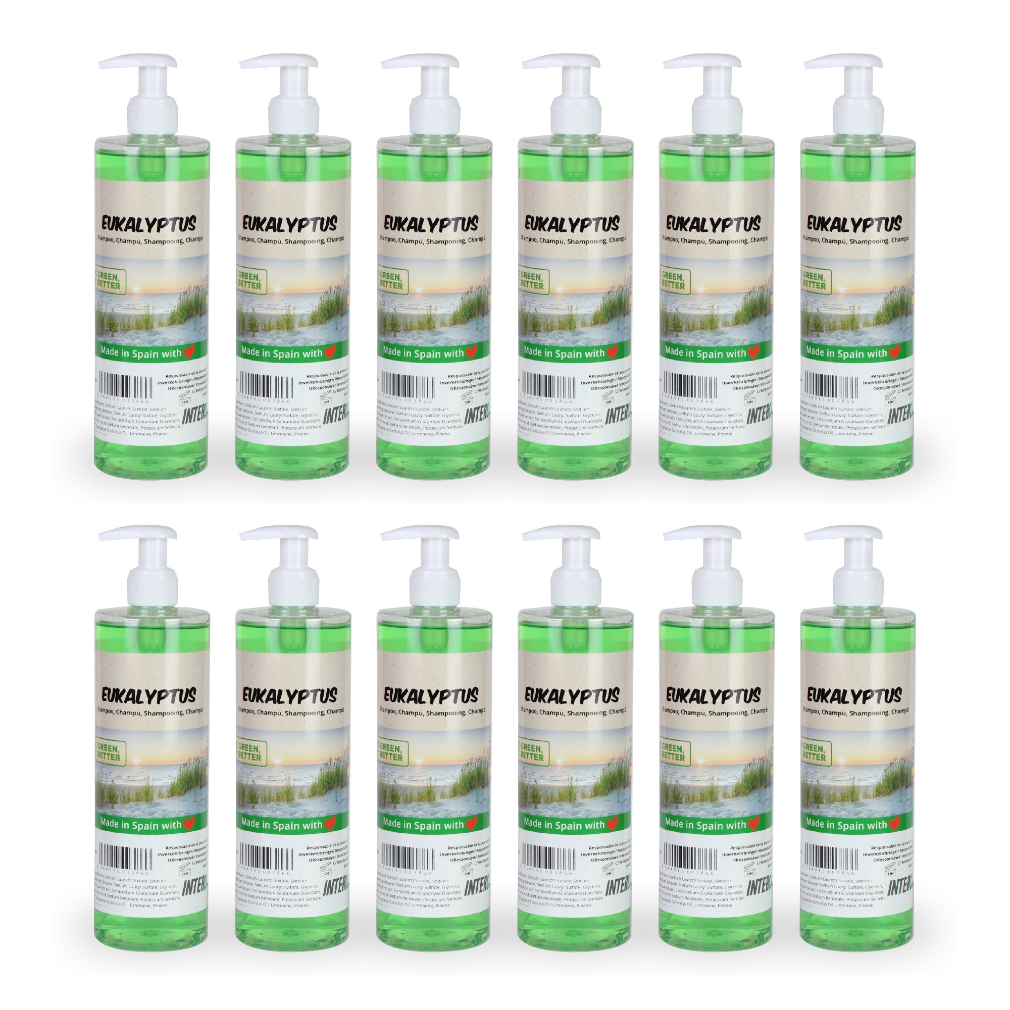 Intercabo - Shampoo Eukalyptus Spender 500 ml | 12 Stück