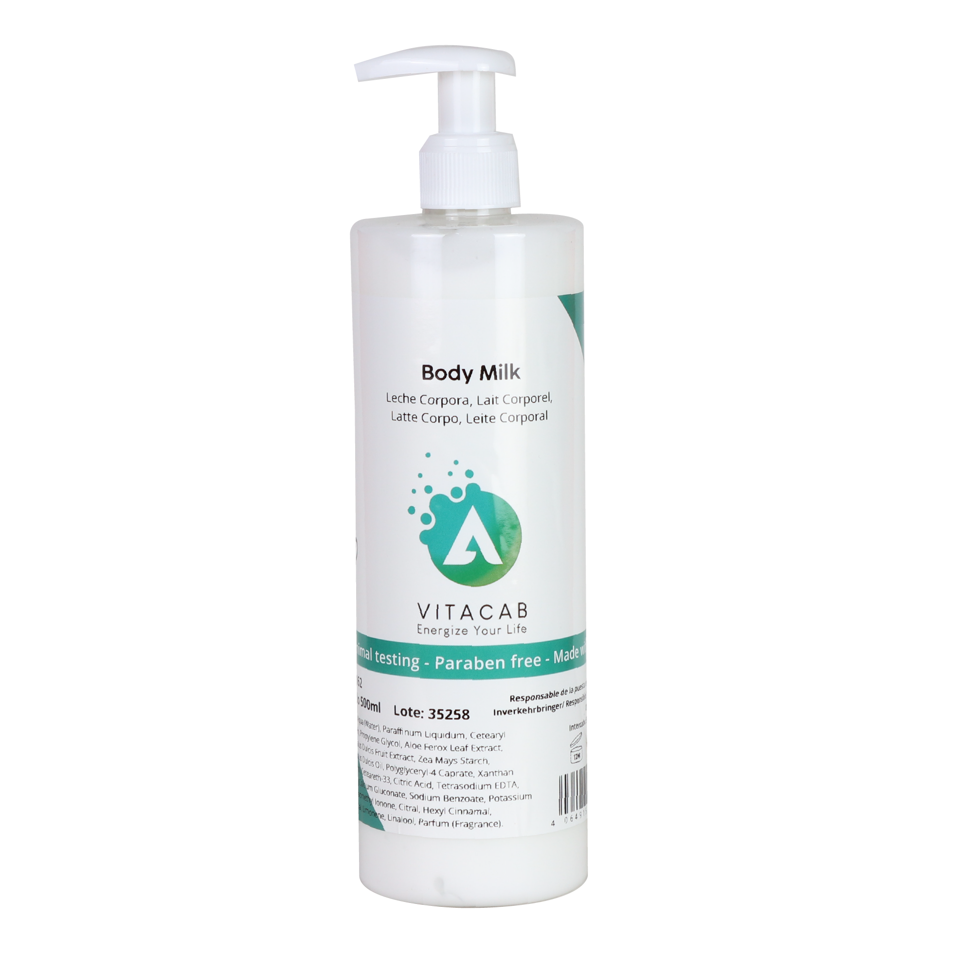 Vitacab - Body Milk Spender 500 ml | 12 Stück