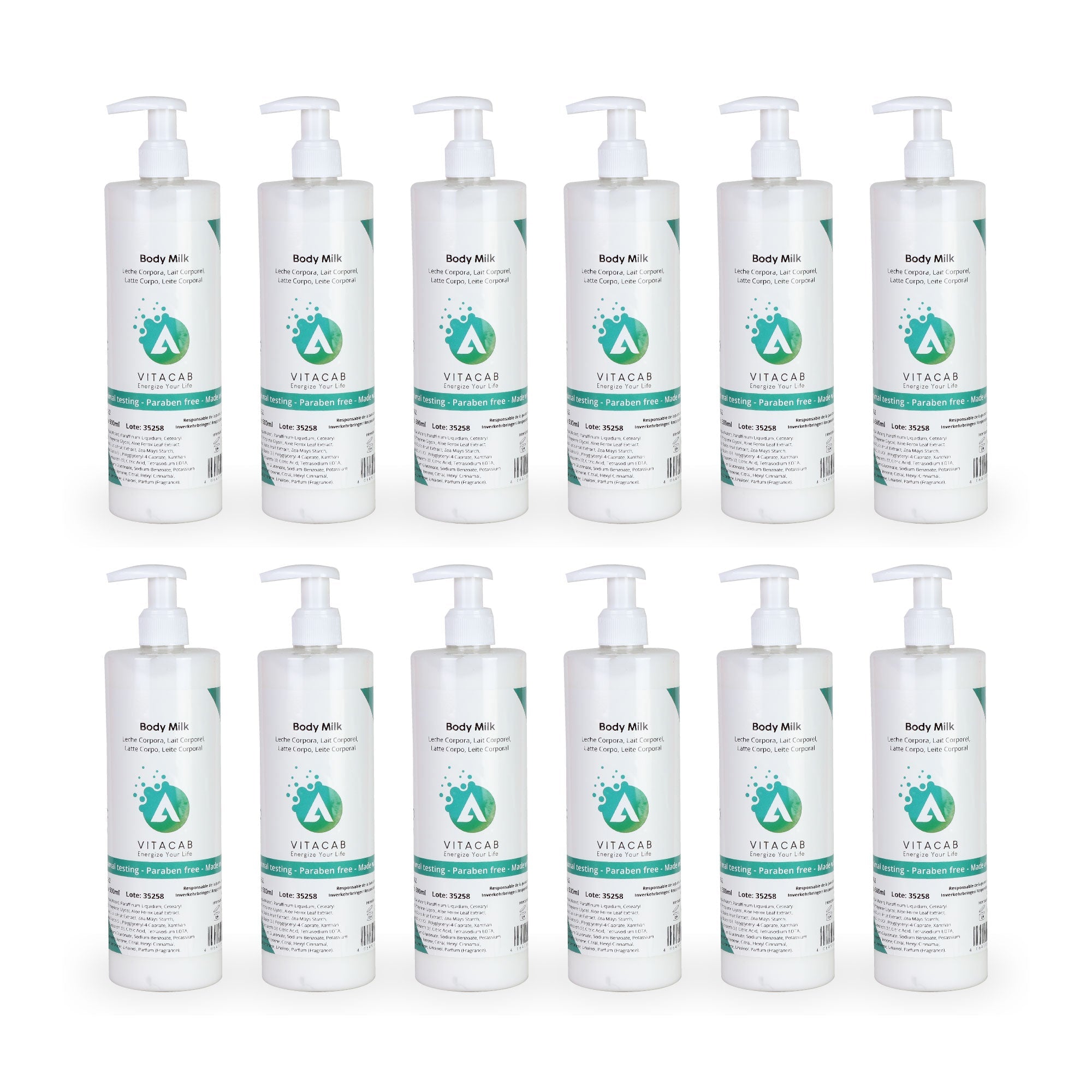 Vitacab - Body Milk Spender 500 ml | 12 Stück