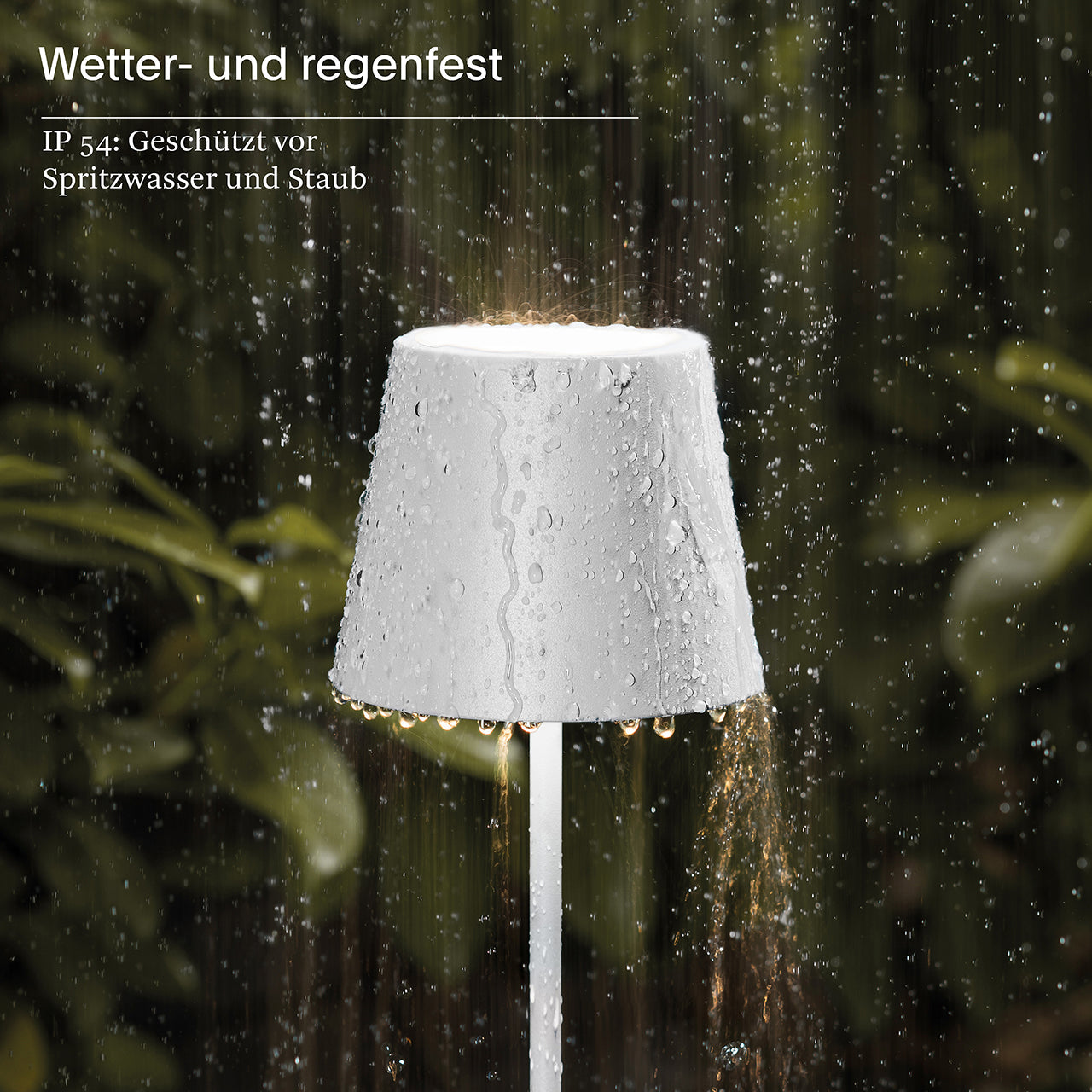 Akku-Tischleuchte Nuindie 380mm schneeweiß rund