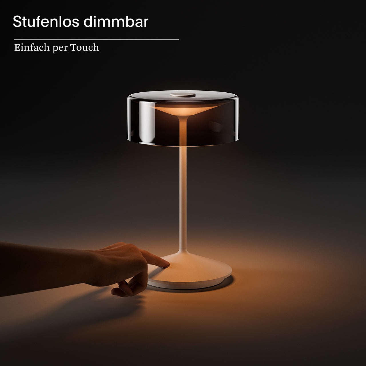 Akku-Glasleuchte Numotion 265mm rosegold