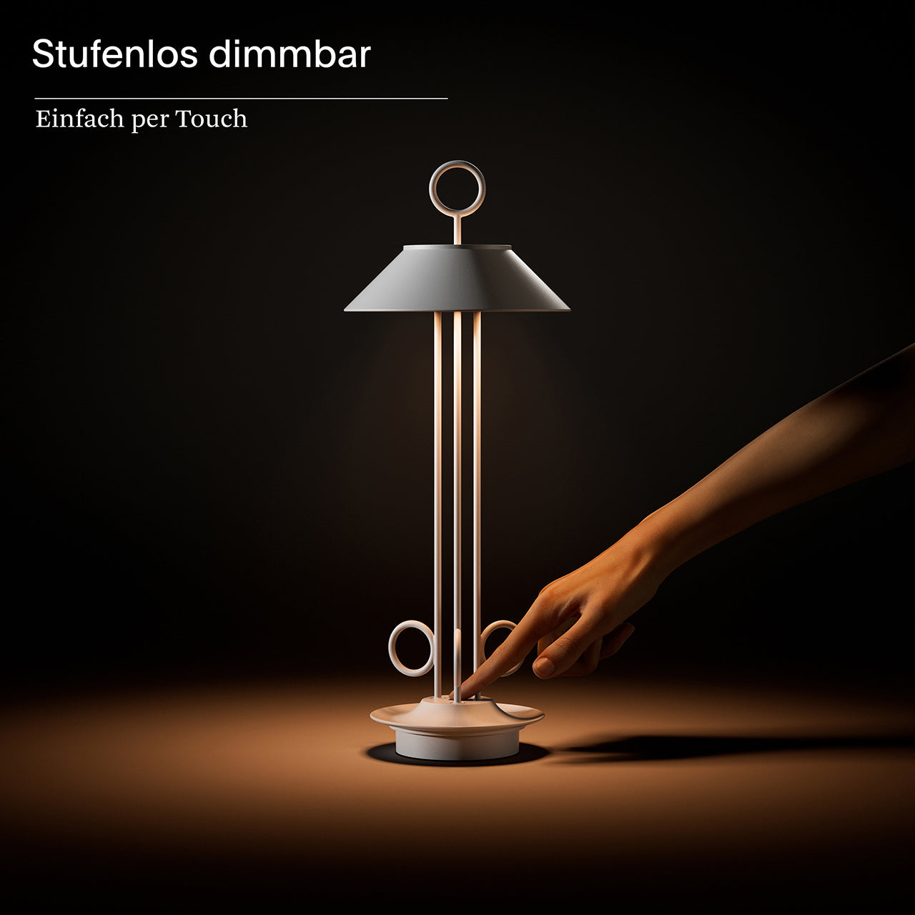 Akku-Tischleuchte Nudiderot 425mm schneeweiß